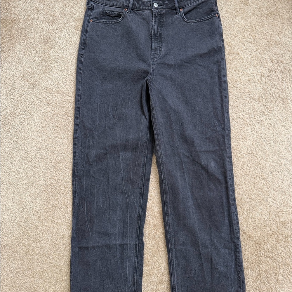High Rise Wide Leg Black Women's Jeans